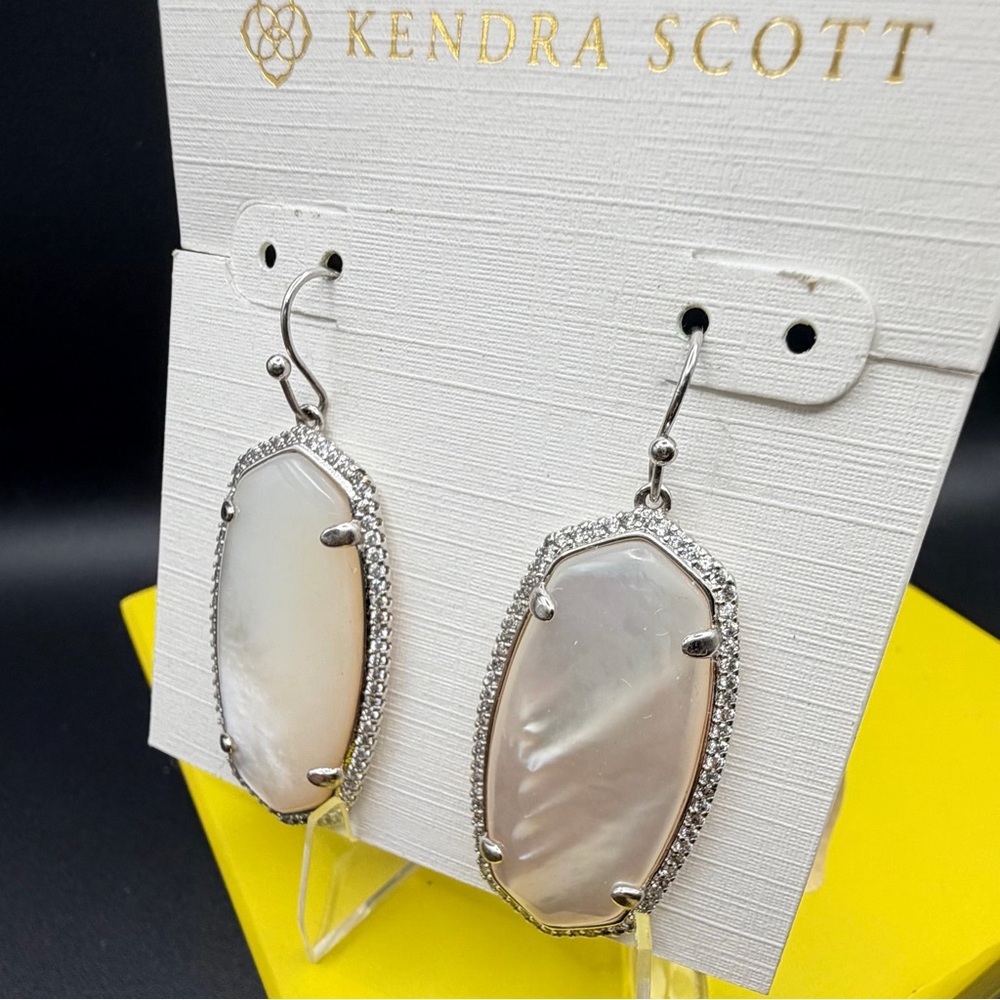 Kendra Scott Elle Drop Earrings Ivory MOP Pavé | Elevated Classic Boutique - Picture 4 of 6